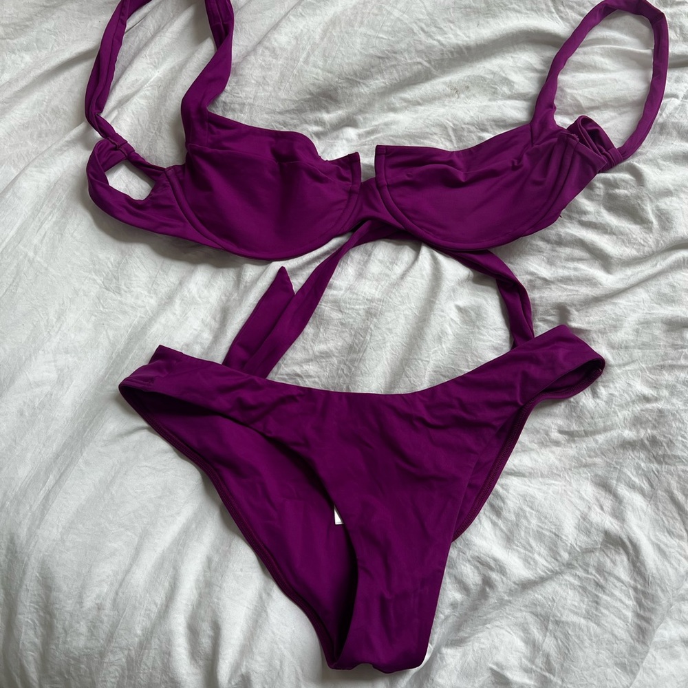 L*Space Purple Bandeau Bikini Set